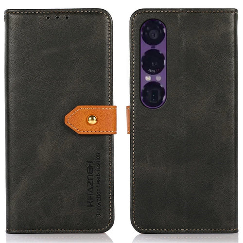 KHAZNEH For Sony Xperia 1 VII Wallet Phone Case Stand Leather Flip Cover - Black - 1