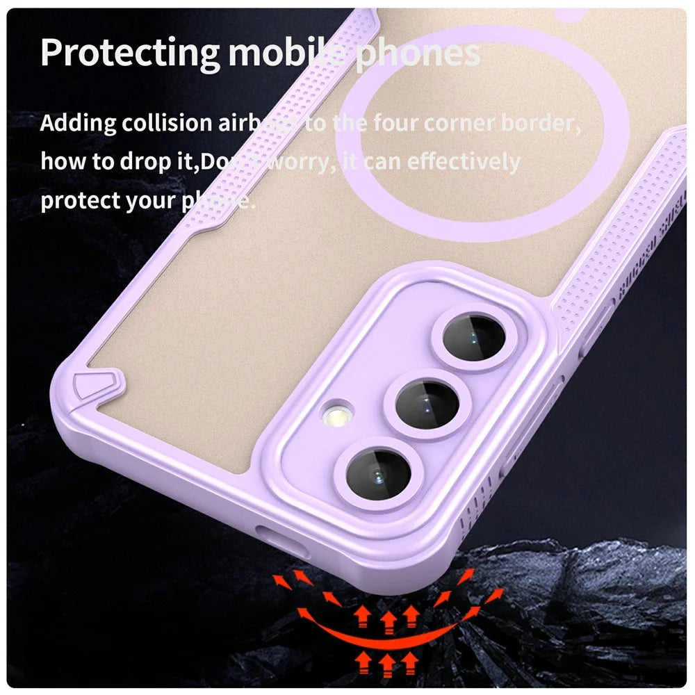 For Samsung Galaxy S24 FE Magnetic Case TPU + PC Phone Back Cover - Purple - 3