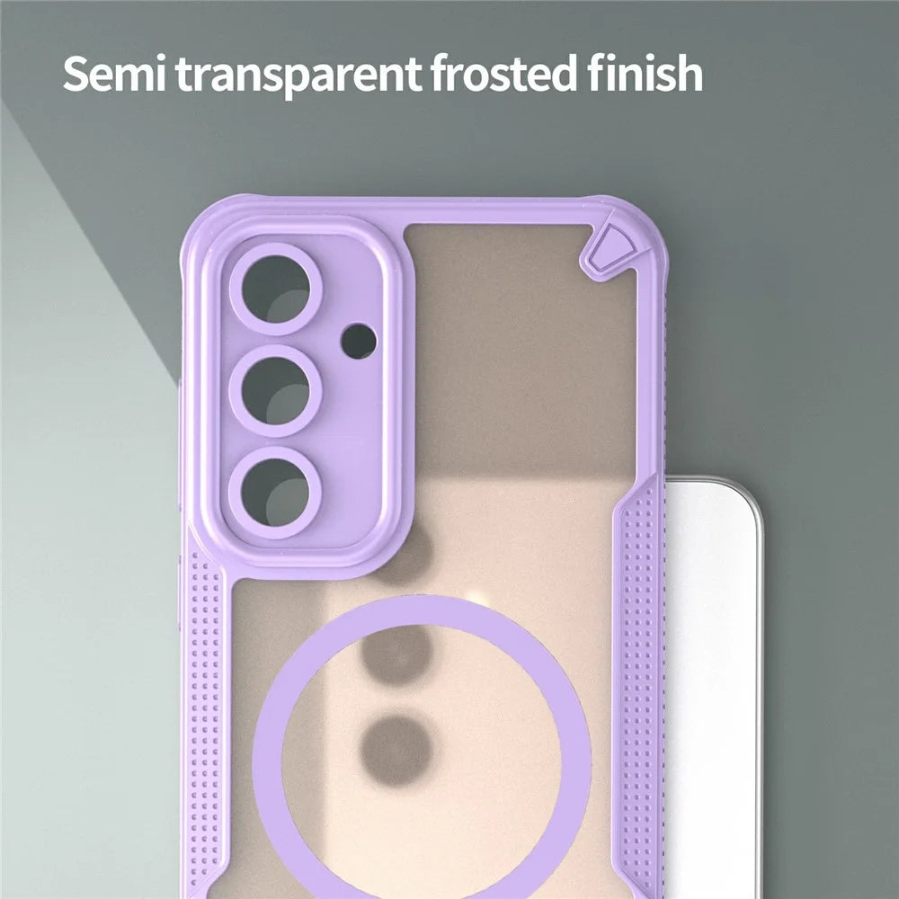 For Samsung Galaxy S24 FE Magnetic Case TPU + PC Phone Back Cover - Purple - 4