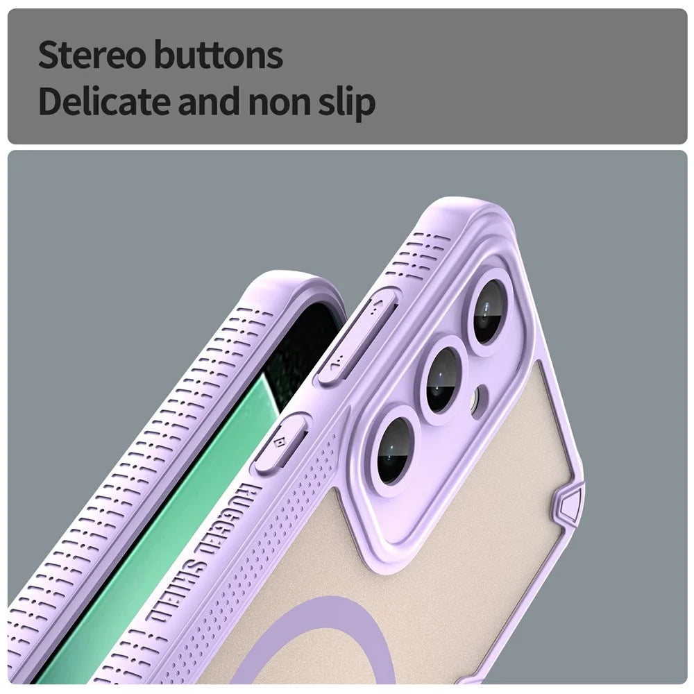 For Samsung Galaxy S24 FE Magnetic Case TPU + PC Phone Back Cover - Purple - 5