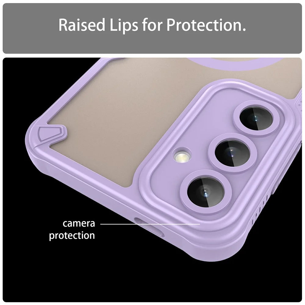 For Samsung Galaxy S24 FE Magnetic Case TPU + PC Phone Back Cover - Purple - 6