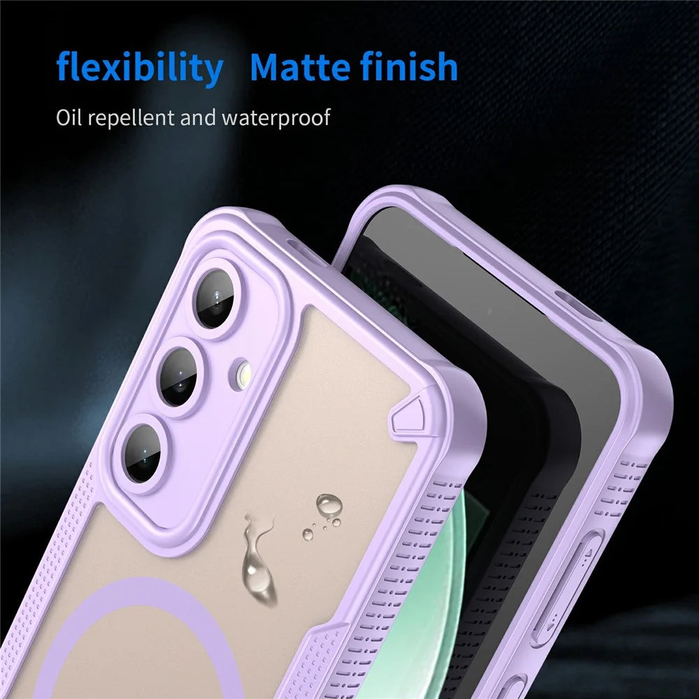 For Samsung Galaxy S24 FE Magnetic Case TPU + PC Phone Back Cover - Purple - 7