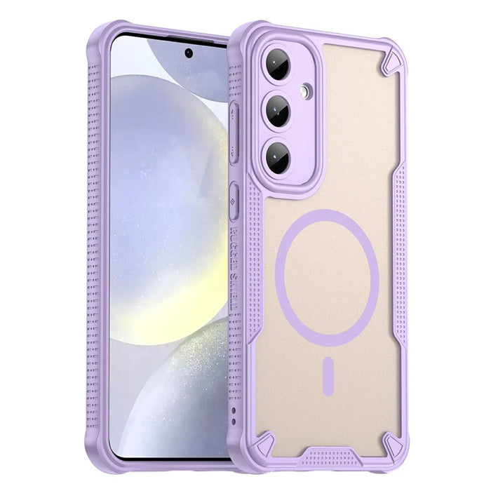 For Samsung Galaxy S25+ Magnetic Case TPU + PC Phone Back Cover - Purple - 1