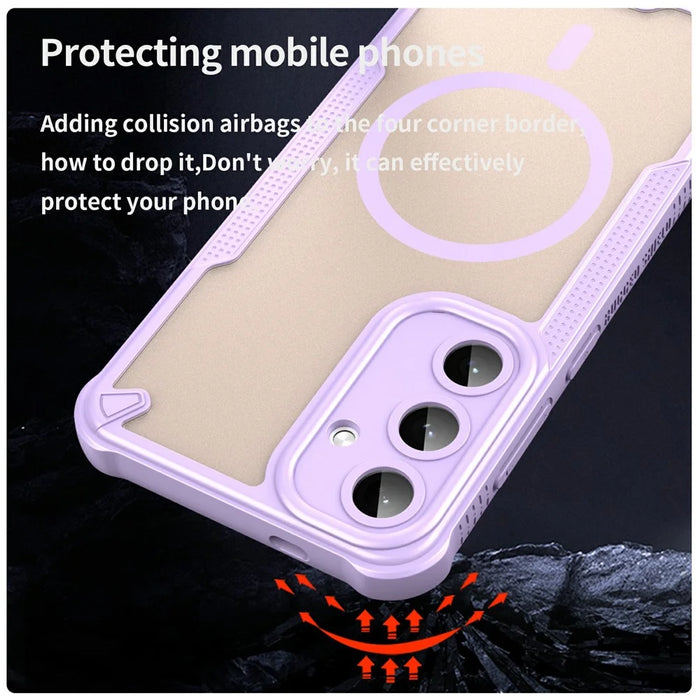For Samsung Galaxy S25+ Magnetic Case TPU + PC Phone Back Cover - Purple - 3