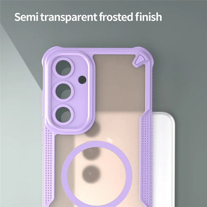 For Samsung Galaxy S25+ Magnetic Case TPU + PC Phone Back Cover - Purple - 4