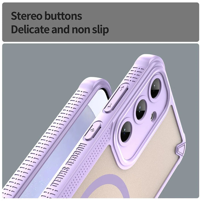 For Samsung Galaxy S25+ Magnetic Case TPU + PC Phone Back Cover - Purple - 5