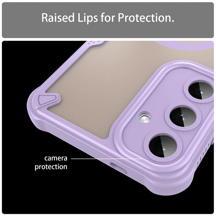 For Samsung Galaxy S25+ Magnetic Case TPU + PC Phone Back Cover - Purple - 6