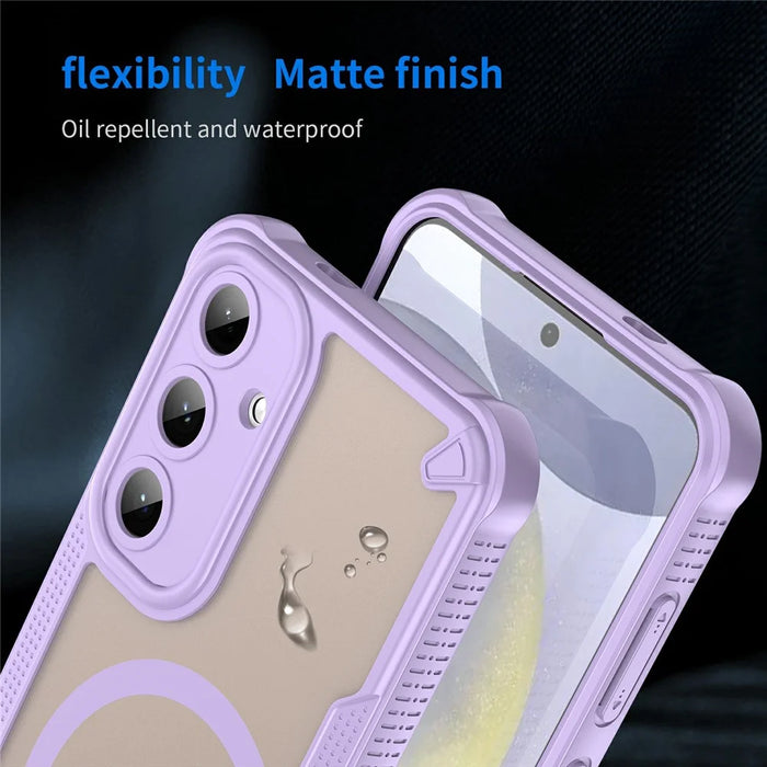 For Samsung Galaxy S25+ Magnetic Case TPU + PC Phone Back Cover - Purple - 7