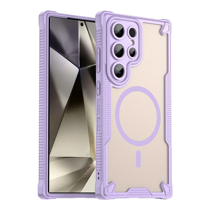 For Samsung Galaxy S24 Ultra Magnetic Case TPU + PC Phone Back Cover - Purple - 1