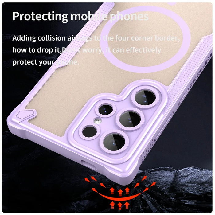 For Samsung Galaxy S24 Ultra Magnetic Case TPU + PC Phone Back Cover - Purple - 3