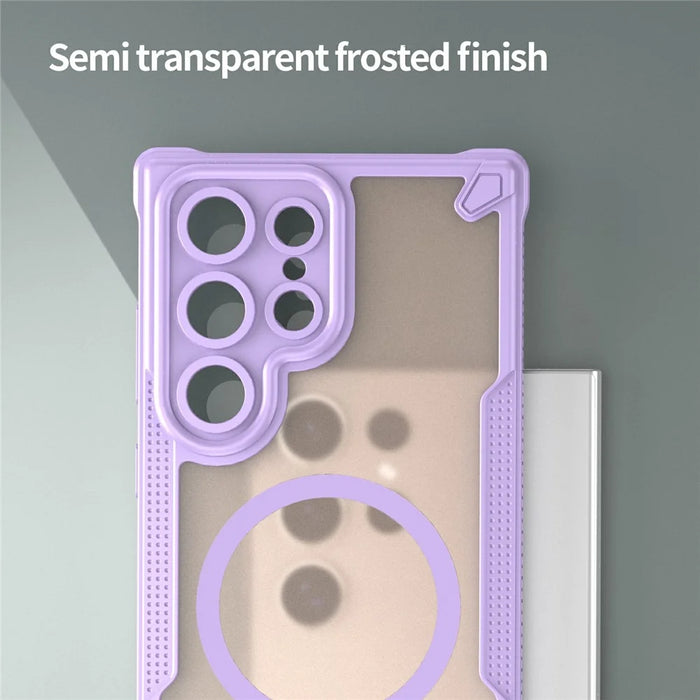For Samsung Galaxy S24 Ultra Magnetic Case TPU + PC Phone Back Cover - Purple - 4