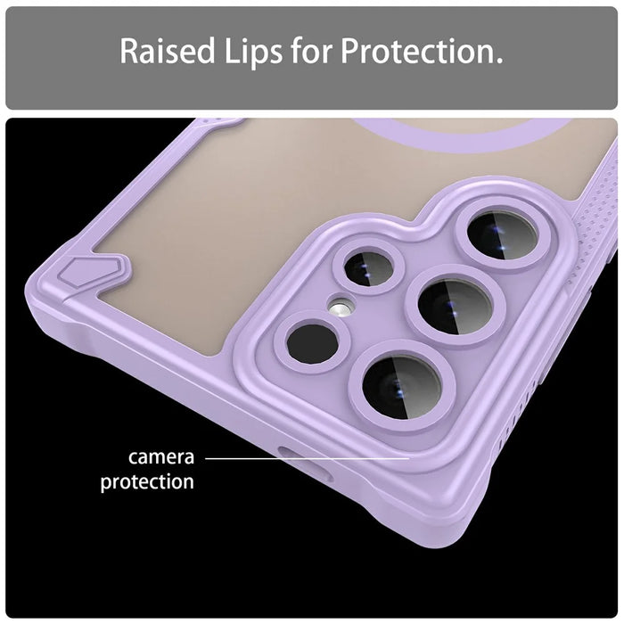 For Samsung Galaxy S24 Ultra Magnetic Case TPU + PC Phone Back Cover - Purple - 6