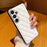 For Samsung Galaxy S25+ Case Rhombus Stitching PU Leather + TPU Shockproof Phone Cover - White - 1