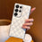 For Samsung Galaxy S25 Ultra Case Rhombus Stitching PU Leather + TPU Shockproof Phone Cover - White - 3