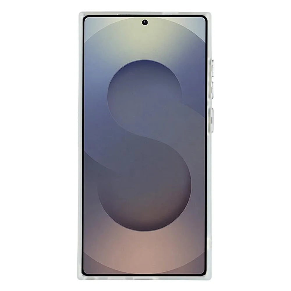 For Samsung Galaxy S25 Ultra Magnetic Case PC + TPU Matte Phone Cover with Glass Lens Film - Transparent White - 2