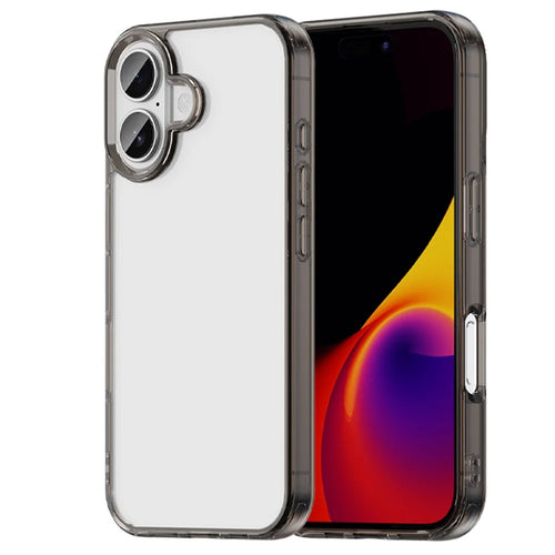 For iPhone 16 Case TPU + Acrylic Phone Back Cover Anti Yellowing - Black - 1