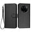 For Realme 14 Pro 5G Wallet Case with Strap Carbon Fiber Texture Leather Mobile Cover - Black - 1