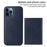 BETOPNICE For iPhone 12 Pro Max 6.7 inch Magnetic Case  Leather Phone Cover Kickstand with Detachable Card Bag - Blue - 2