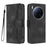 For TECNO Camon 40 Premier 5G Leather Case Wallet Stand Smile Imprinted Phone Cover with Strap - Black - 1