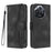 For TCL 60R 5G Leather Case Wallet Stand Smile Imprinted Phone Cover with Strap - Black - 1
