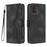 For Samsung Galaxy XCover7 Pro Leather Case Wallet Stand Smile Imprinted Phone Cover with Strap - Black - 1