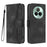 For Realme P3 Pro 5G Leather Case Wallet Stand Smile Imprinted Phone Cover with Strap - Black - 1