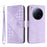 For Realme 14 Pro 5G Leather Wallet Case Butterfly Flower Imprinted Phone Cover with Strap - Purple - 1