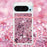 For Google Pixel 10 Pro / Google Pixel 10 TPU Case Quicksand Phone Cover with Lanyard - Rose Gold / Hearts - 4
