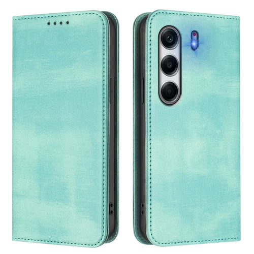 For TECNO Camon 40 Pro 4G Wallet Cases Retro Texture RFID Blocking Leather Phone Cover - Mint Green - 1