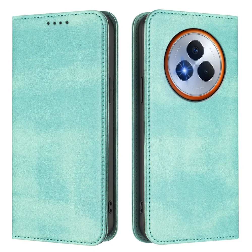 For Realme Narzo 80 Pro 5G Wallet Cases Retro Texture RFID Blocking Leather Phone Cover - Mint Green - 1