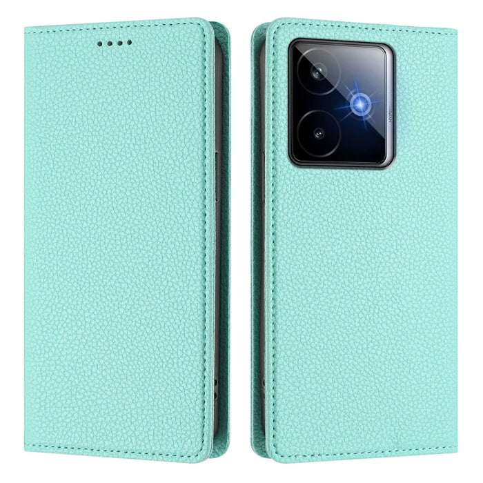 For Realme GT7 Pro Racing 5G Wallet Case RFID Blocking Litchi Texture Leather Mobile Cover - Mint Green - 3