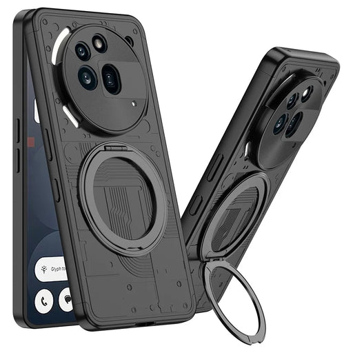 GKK Shield Series For Nothing Phone (3a) Pro Magnetic Case with Kickstand Detachable Design Hard PC Phone Cover - Black - 1