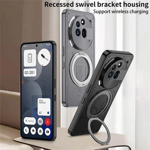 GKK Shield Series For Nothing Phone (3a) Pro Magnetic Case with Kickstand Detachable Design Hard PC Phone Cover - Black - 2