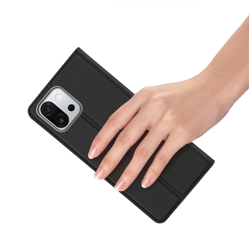 DUX DUCIS For OnePlus 13s 5G / 13T 5G Case  Skin Pro Series Leather Stand Cover Card Holder - Black - 6