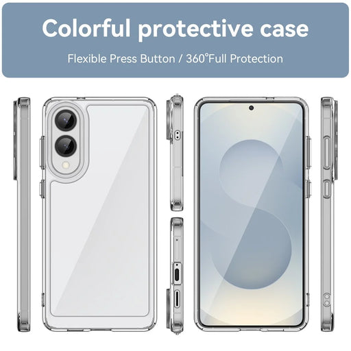 WANLONFENG For Samsung Galaxy S25 Edge Case  MF Series TPU Acrylic Clear Phone Cover with Tempered Glass Film - Transparent - 2