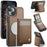 JEEHOOD For iPhone 13 6.1 inch Leather Back Cover Compatible with MagSafe  J06 Phone Case with Card Bag RFID Blocking - Brown - 1
