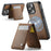 JEEHOOD For iPhone 12 Pro Max 6.7 inch Leather Back Cover Compatible with MagSafe  J06 Phone Case with Card Bag RFID Blocking - Brown - 2