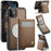 JEEHOOD For iPhone 11 Leather Back Cover Compatible with MagSafe  J06 Phone Case with Card Bag RFID Blocking - Brown - 1
