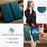 AUTSPACE For Samsung Galaxy S25+ Wallet Case  A01 Leather Stand Cover with RFID Blocking Card Holder - Blue - 6