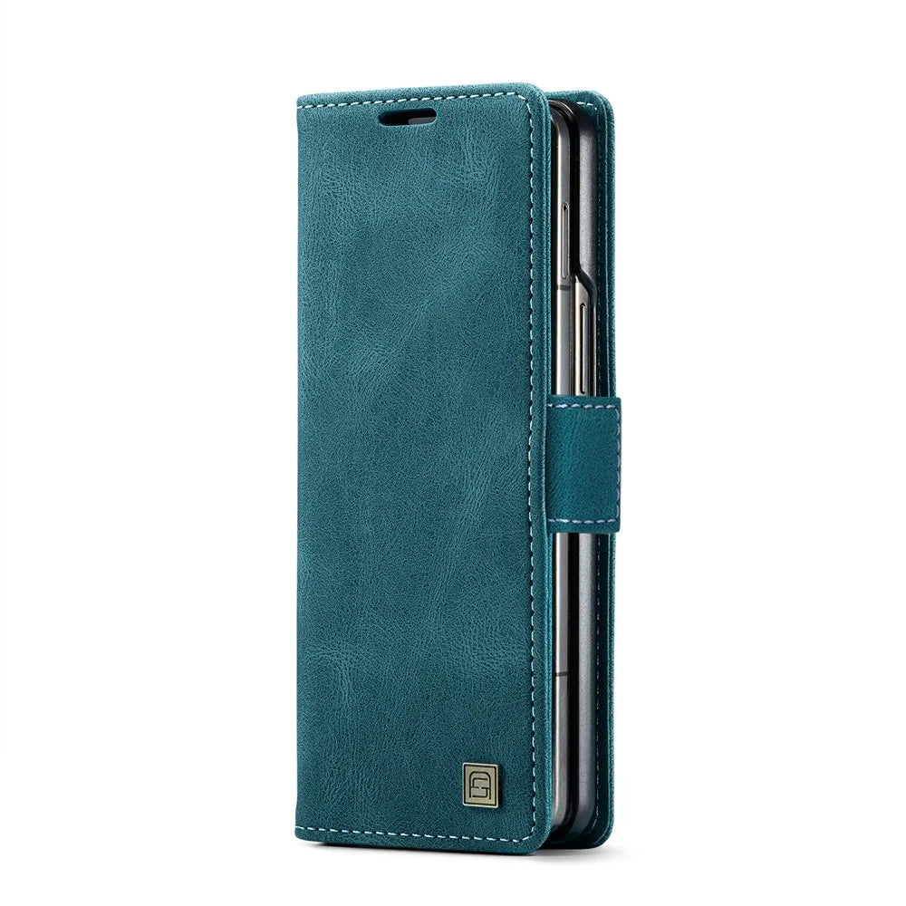 AUTSPACE For Samsung Galaxy Z Fold6 5G Wallet Case  A01 Leather Stand Cover with RFID Blocking Card Holder - Blue - 2
