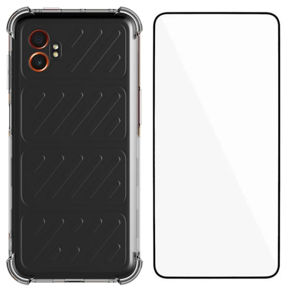 WANLONFENG For Samsung Galaxy XCover7 Pro Case  WL Series 2.0mm TPU Phone Cover with Tempered Glass Film - Transparent - 1