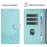 For Samsung Galaxy S25 Edge Case Imprinted Honeycomb RFID Blocking Leather Phone Cover with Strap - Mint Green - 4