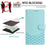 For Samsung Galaxy S25 Edge Case Imprinted Honeycomb RFID Blocking Leather Phone Cover with Strap - Mint Green - 6