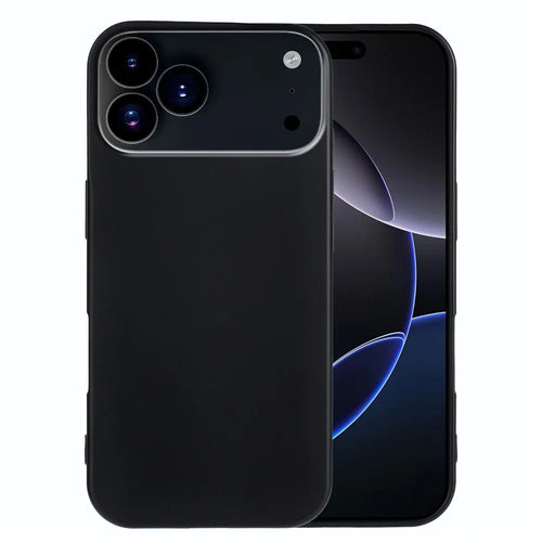 For iPhone 17 Pro Max TPU Case Soft Matte Anti-fingerprint Phone Back Cover - Black - 1