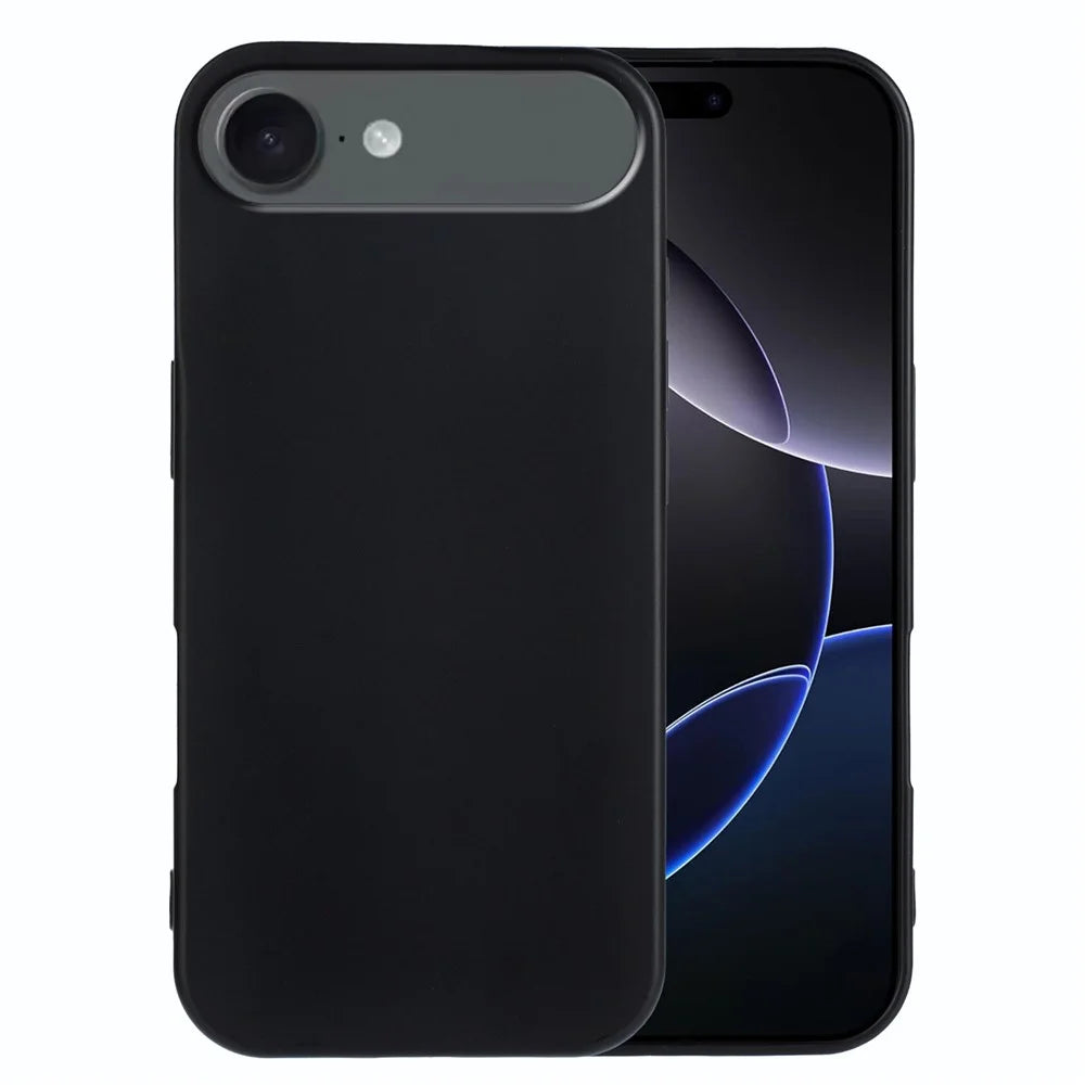 For iPhone Air TPU Case Soft Matte Anti-fingerprint Phone Back Cover - Black - 1