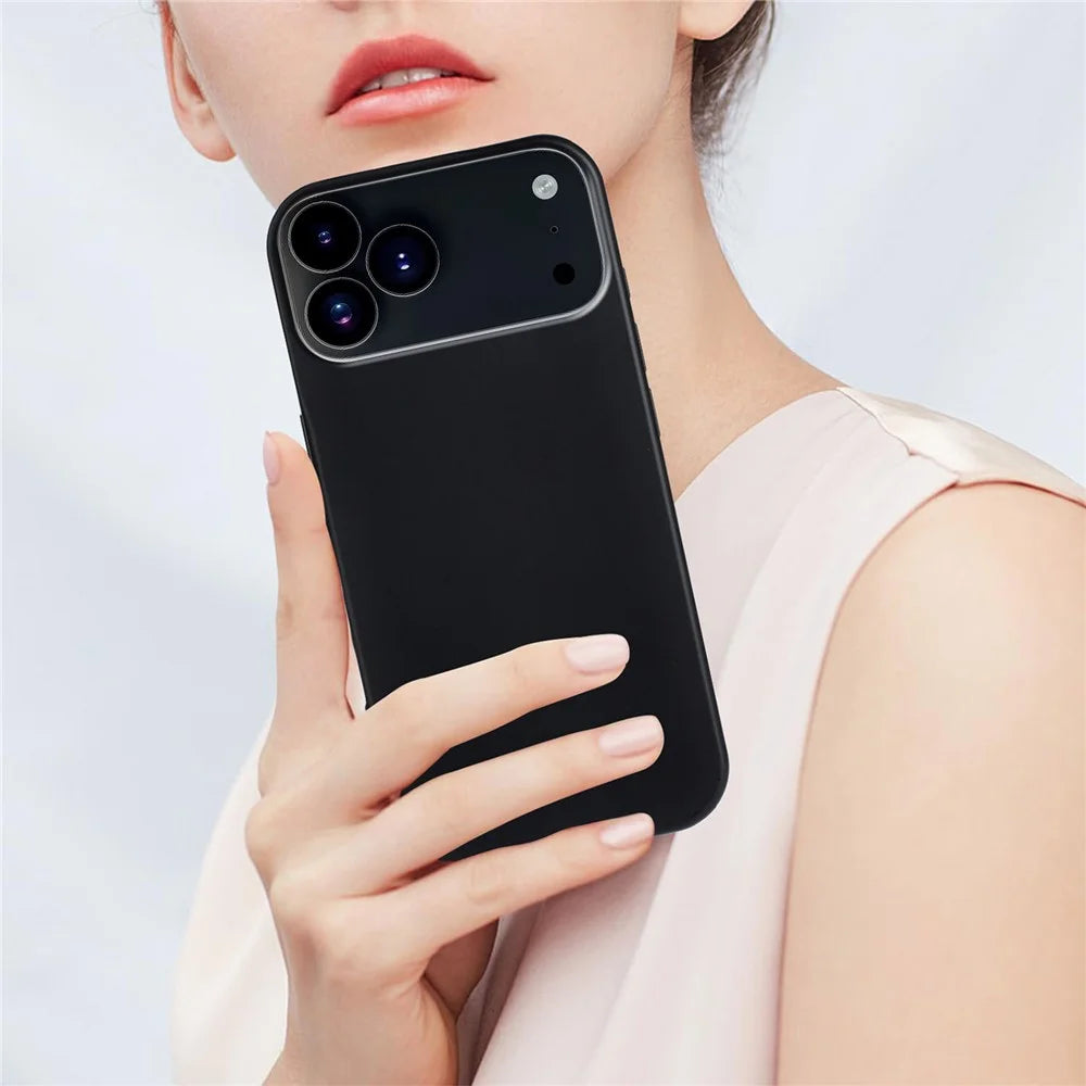 For iPhone 17 Pro TPU Case Soft Matte Anti-fingerprint Phone Back Cover - Black - 7
