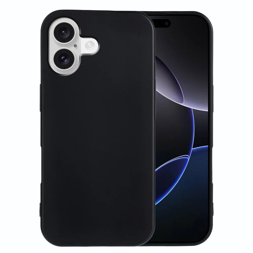 For iPhone 17 TPU Case Soft Matte Anti-fingerprint Phone Back Cover - Black - 1