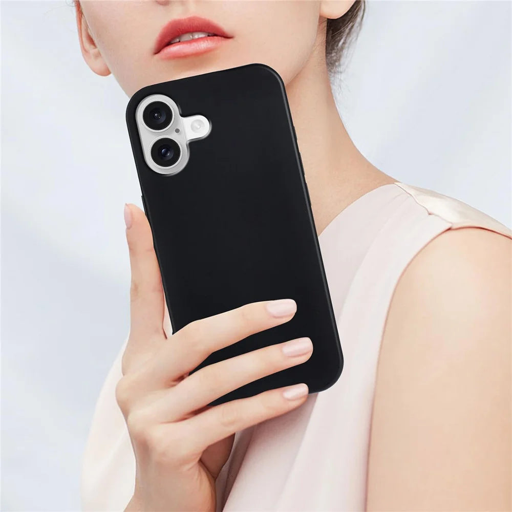 For iPhone 17 TPU Case Soft Matte Anti-fingerprint Phone Back Cover - Black - 7