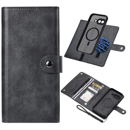 VILI GVB Series for Google Pixel 9a Magnetic Case Detachable Leather Phone Cover - Black - 1