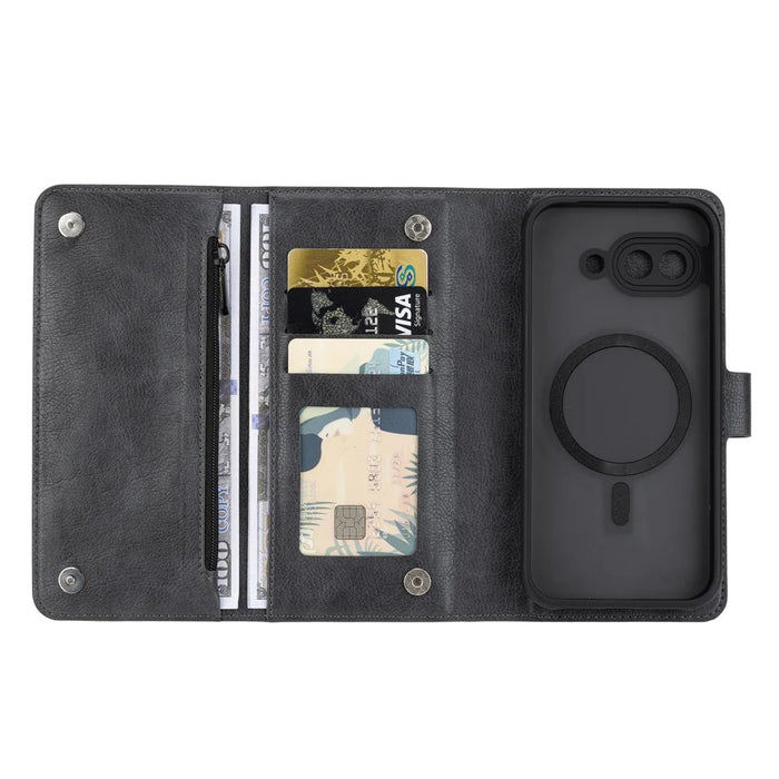 VILI GVB Series for Google Pixel 9a Magnetic Case Detachable Leather Phone Cover - Black - 4